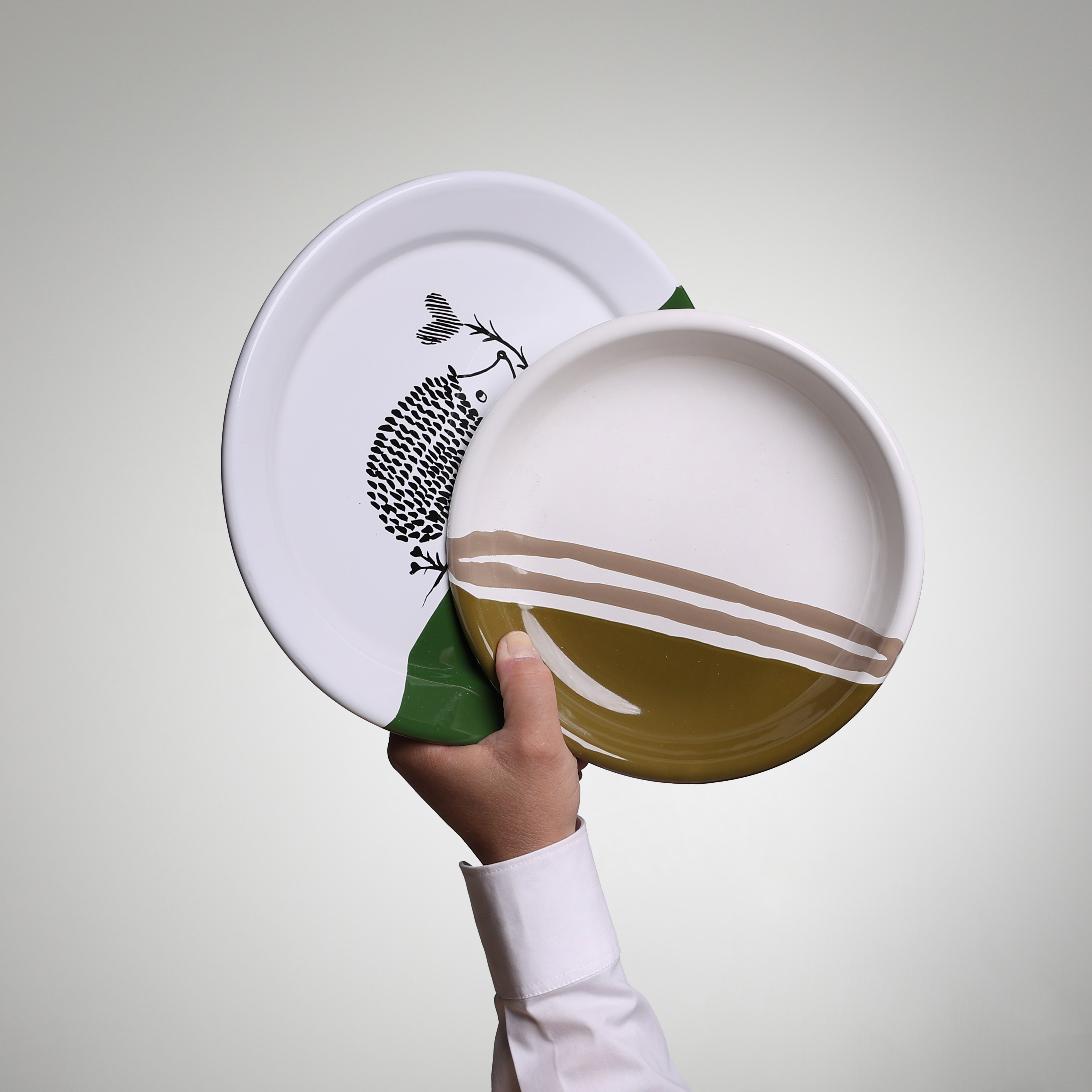 YIV Emaille Duo Halfpipie & Sujet Teller | YIV Emaille Geschirr