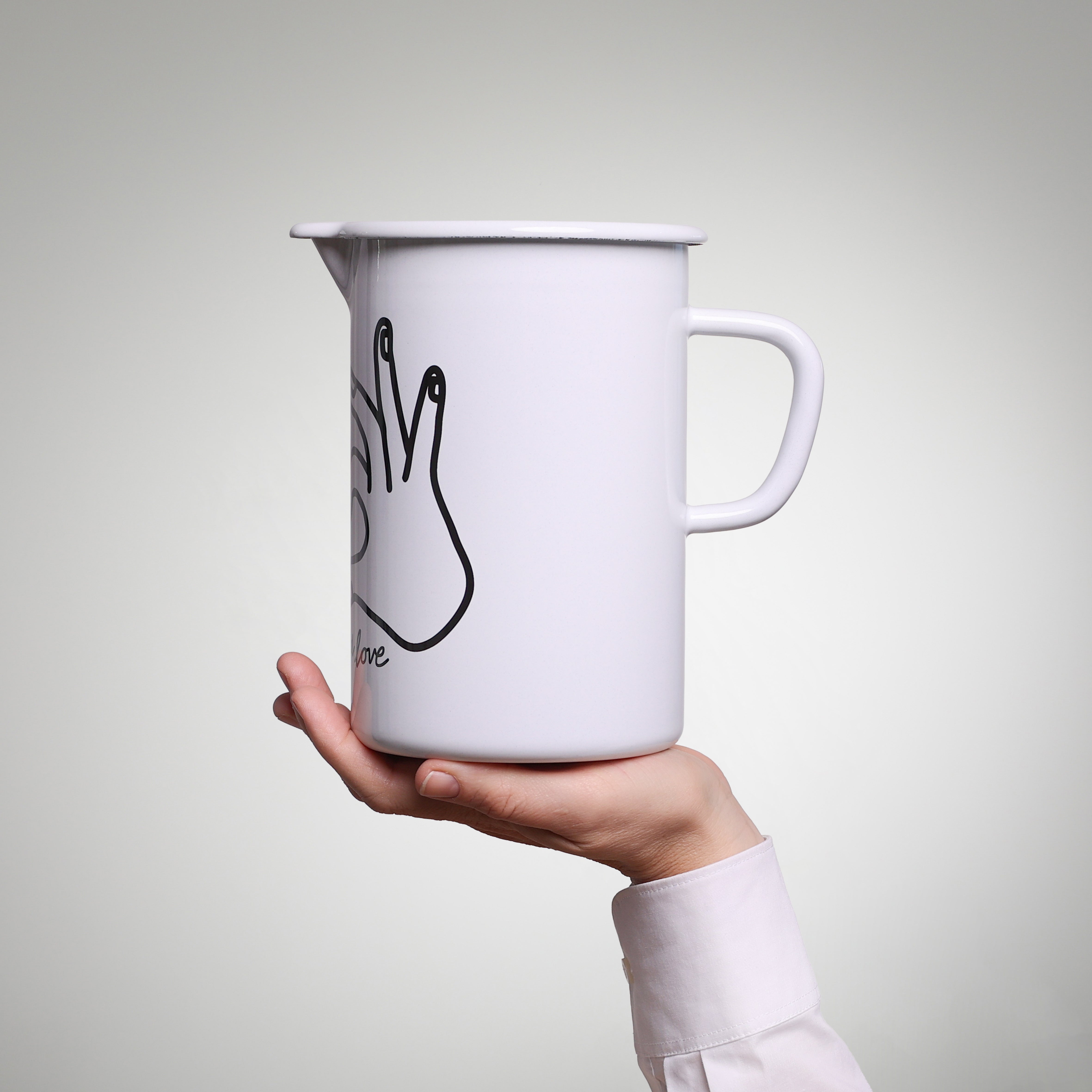 Emaille Krug YIV 2 Liter – hoch & schmal | Nachhaltig, handgefertigt & vielseitig, Bergsee