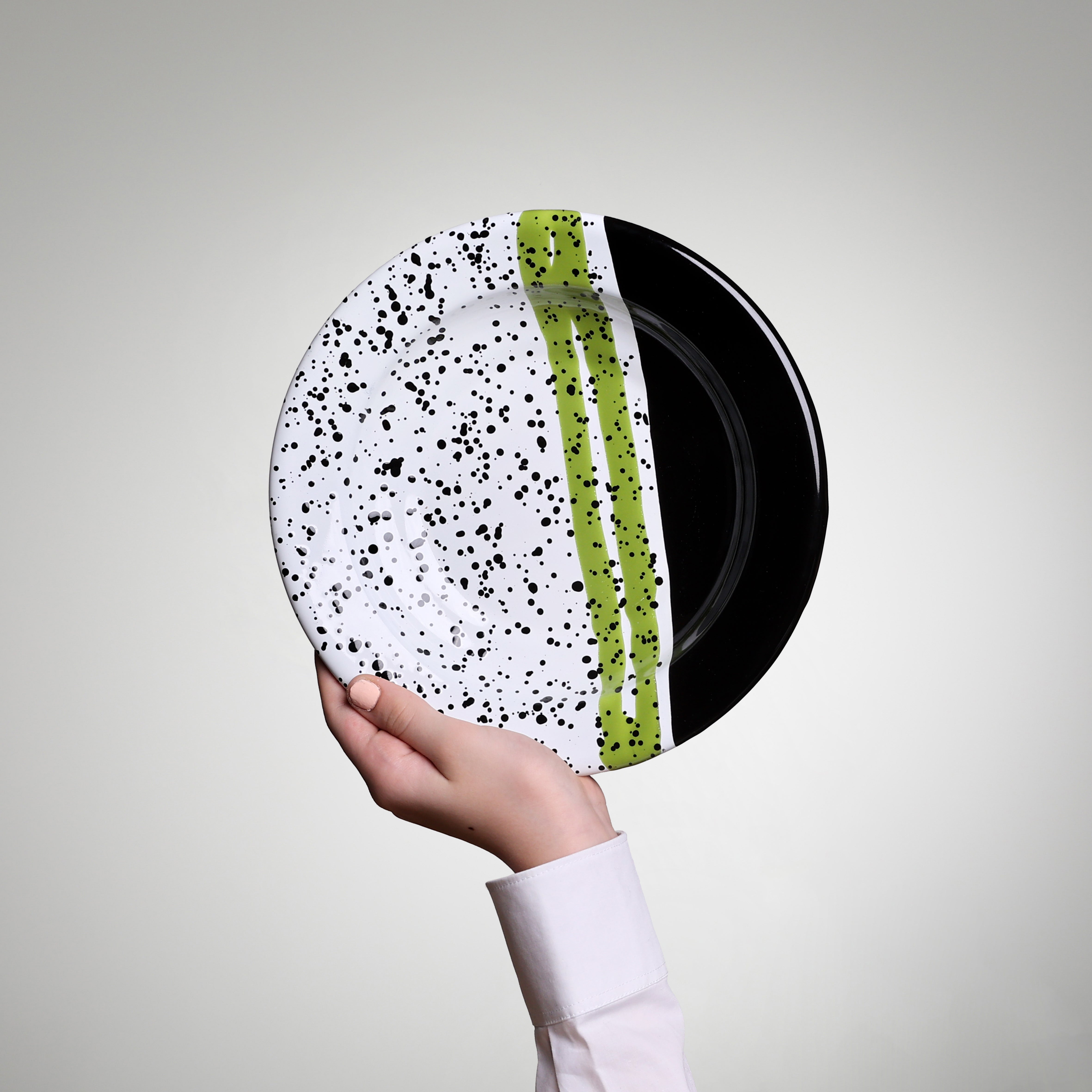 YIV Emaille Teller tief 23 cm – nachhaltig, handgefertigt & perfekt für Suppen, Salate & Bowls