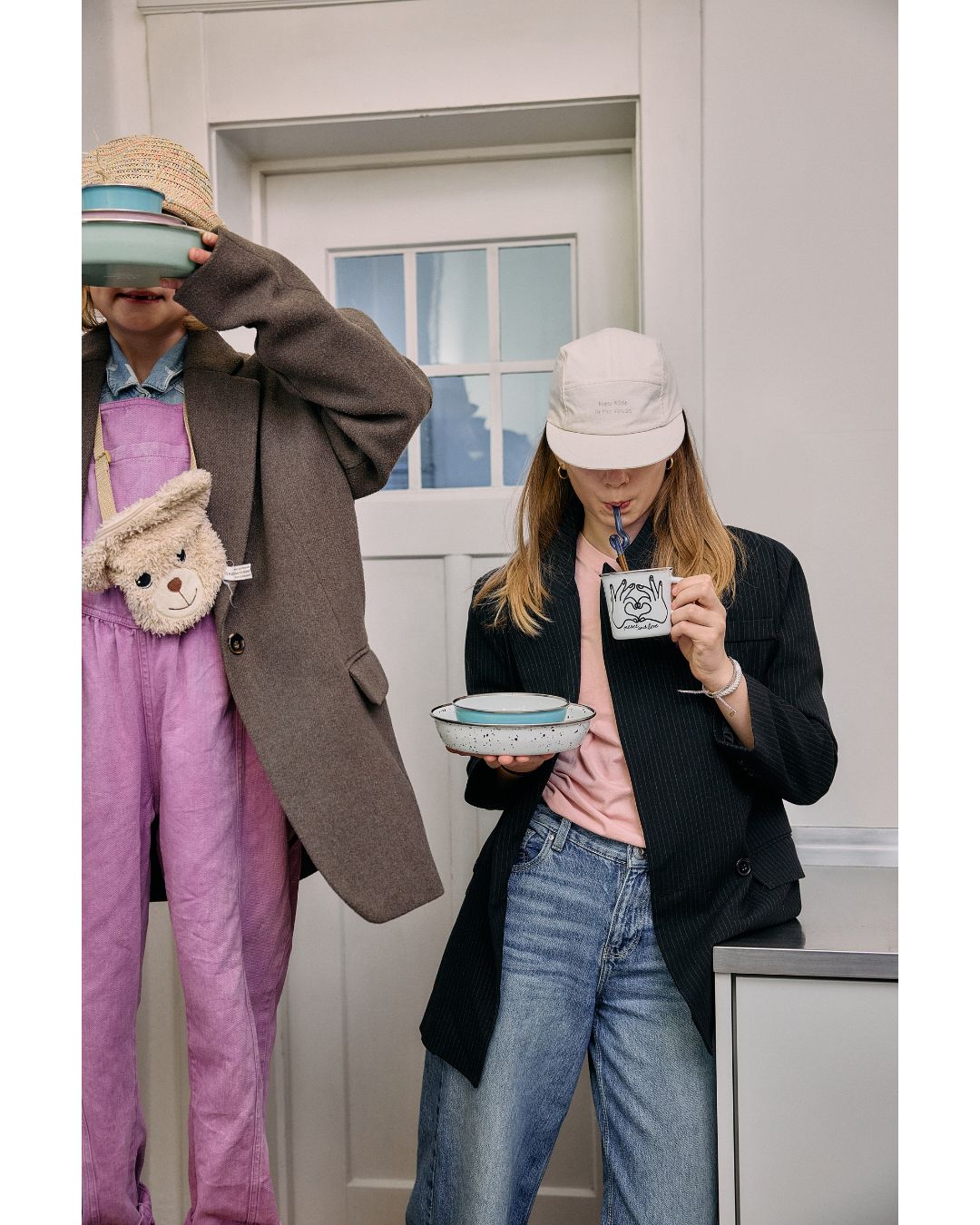 Emaille Trio YIV ONE - Geschirr Set Camping – Henkeltasse, Schale & Teller Ø 25 cm