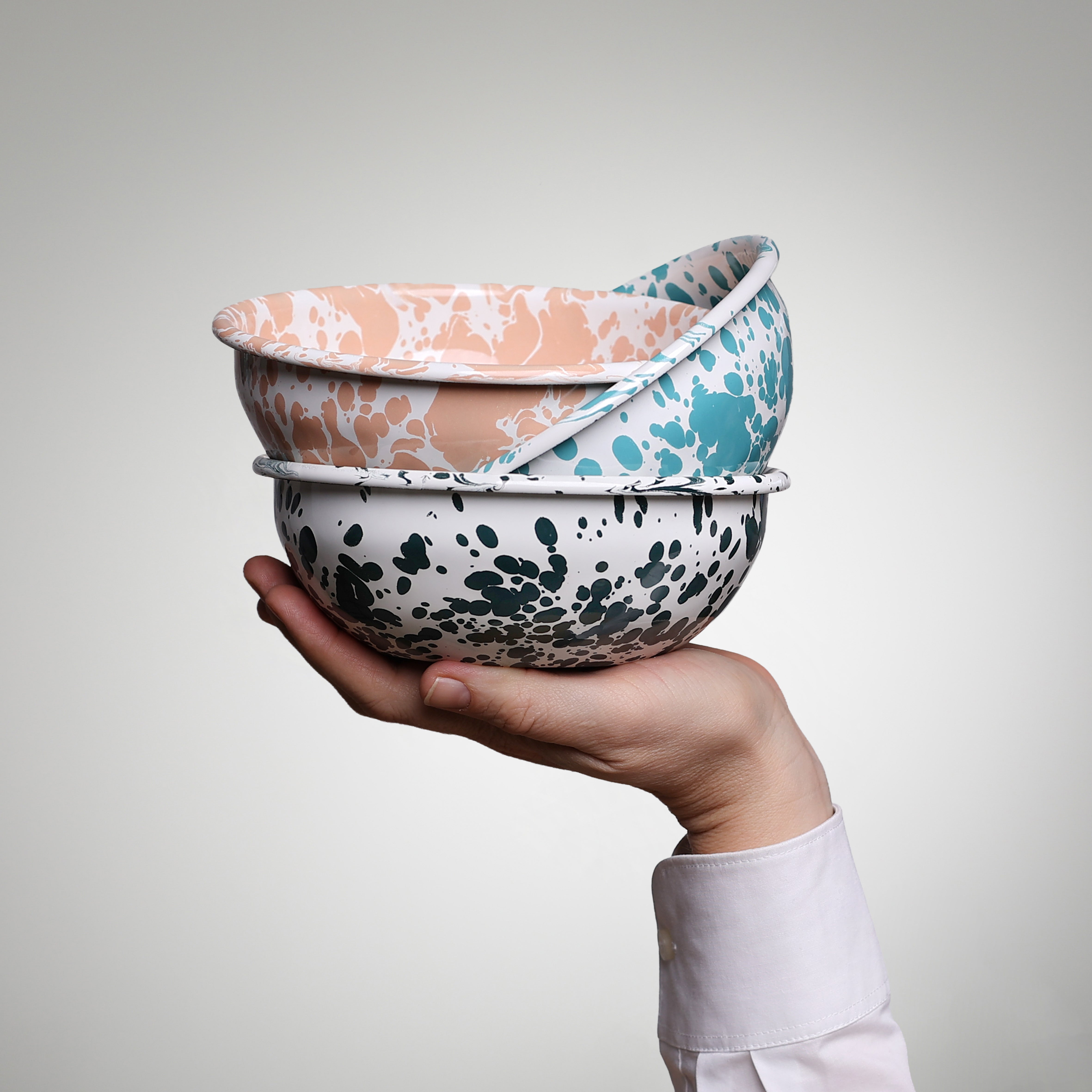 Emaille Schale YIV Ø 17 cm – Sprenkel vielseitig, handgefertigt & nachhaltig