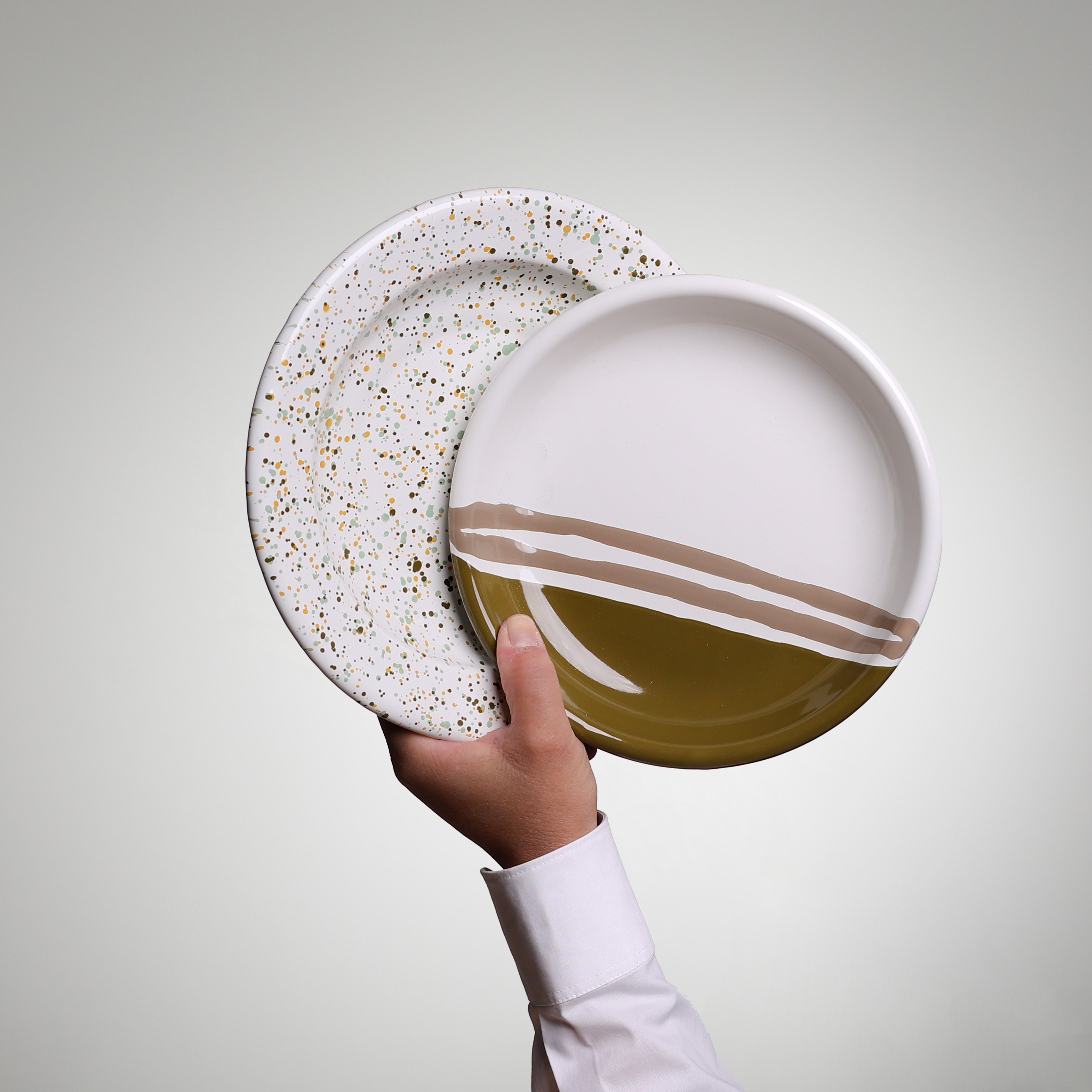 YIV Emaille Halfpipe Teller Sprenkel Duo, Halfpipe | YIV Emaille Geschirr