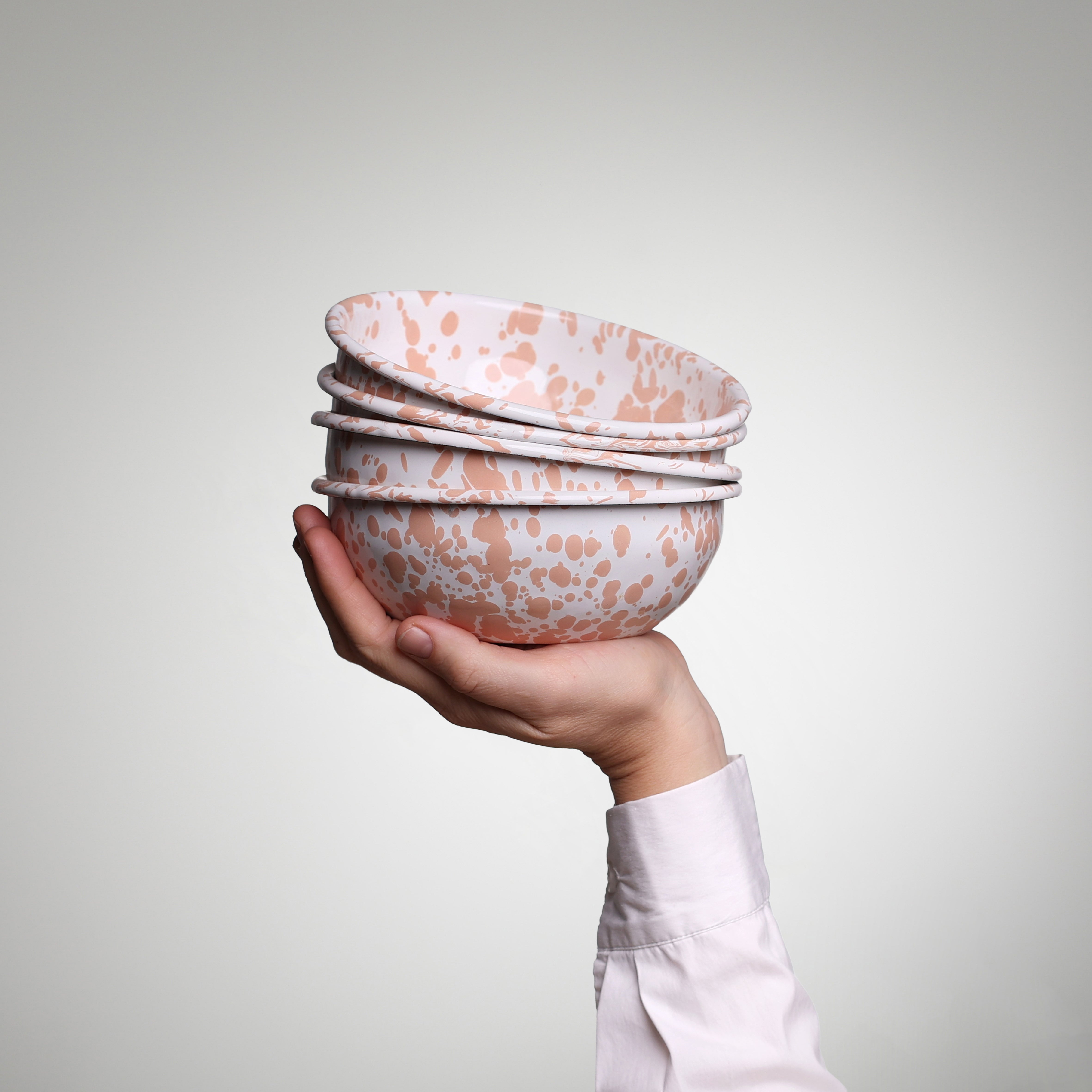 YIV Emaille-Schale Ø 17 cm, gesprenkelt – handgefertigt, stapelbar & nachhaltig