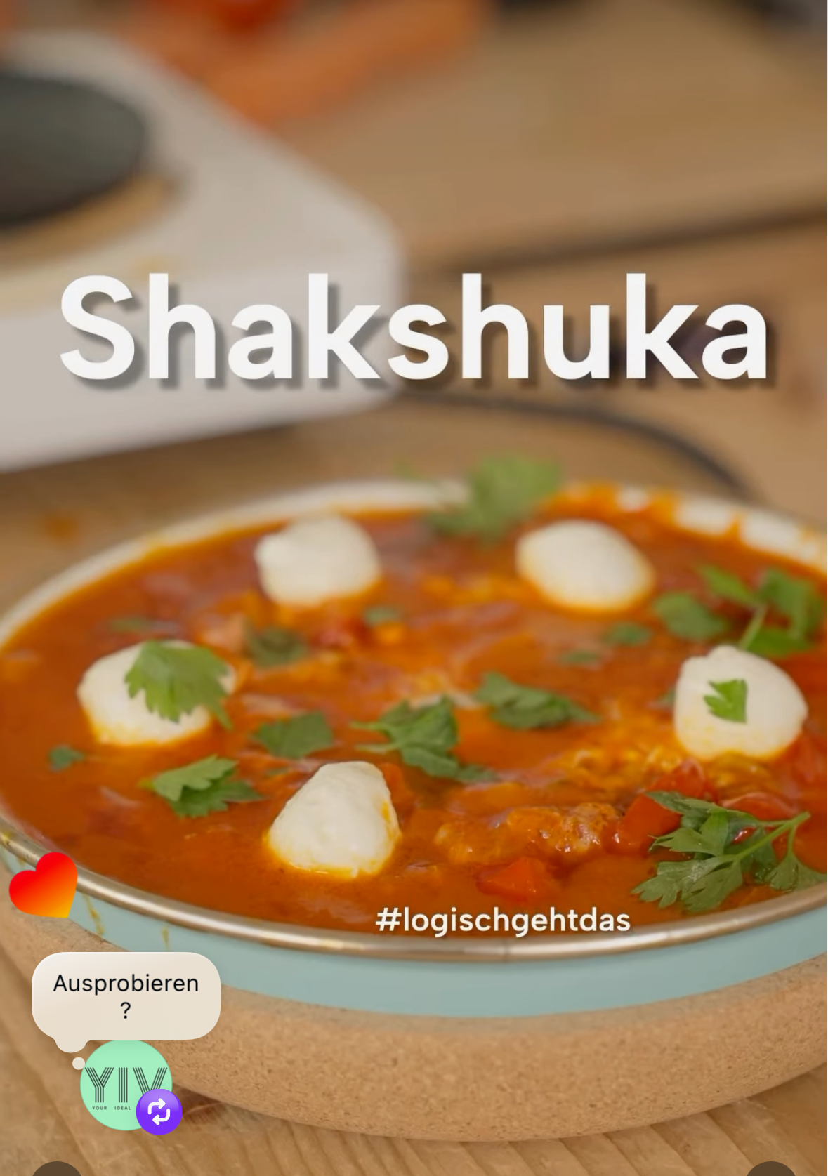 Shakshuka direkt im YIV Teller zubereitet