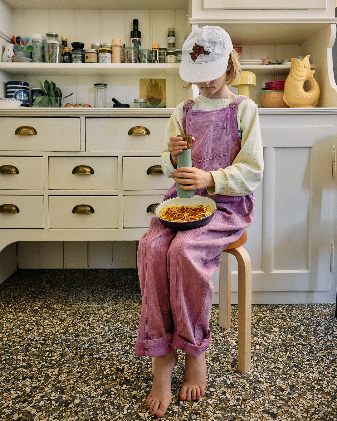 YIV Emaille Teller mit Spaghetti