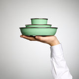 Enamel Trio YIV – sustainable & pollutant-free: mug, bowl & plate in a set