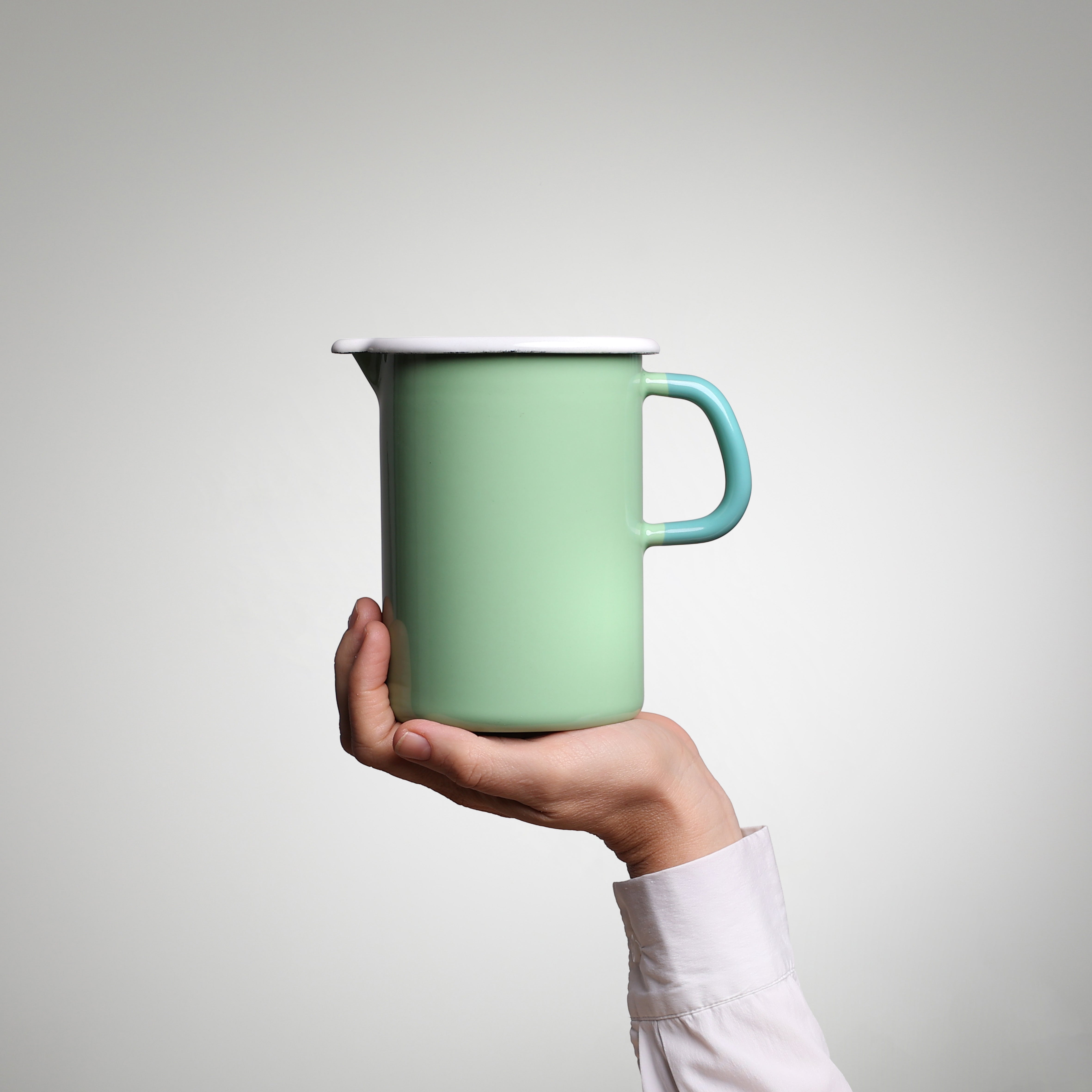 YIV Emaille Mass-Krug 1L – nachhaltig & vielseitig, Mint Grün