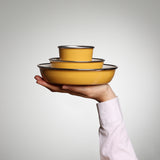 Enamel Trio YIV – sustainable & pollutant-free: mug, bowl & plate in a set
