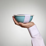 Emaille Set-Schale YIV – schadstofffrei & nachhaltig für Babybrei, Snacks & Aufbewahrung (Schale, Deckel, Dichtung und Band)