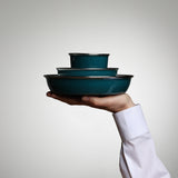 Enamel Trio YIV – sustainable & pollutant-free: mug, bowl & plate in a set