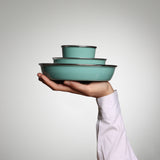 Enamel Trio YIV – sustainable & pollutant-free: mug, bowl & plate in a set